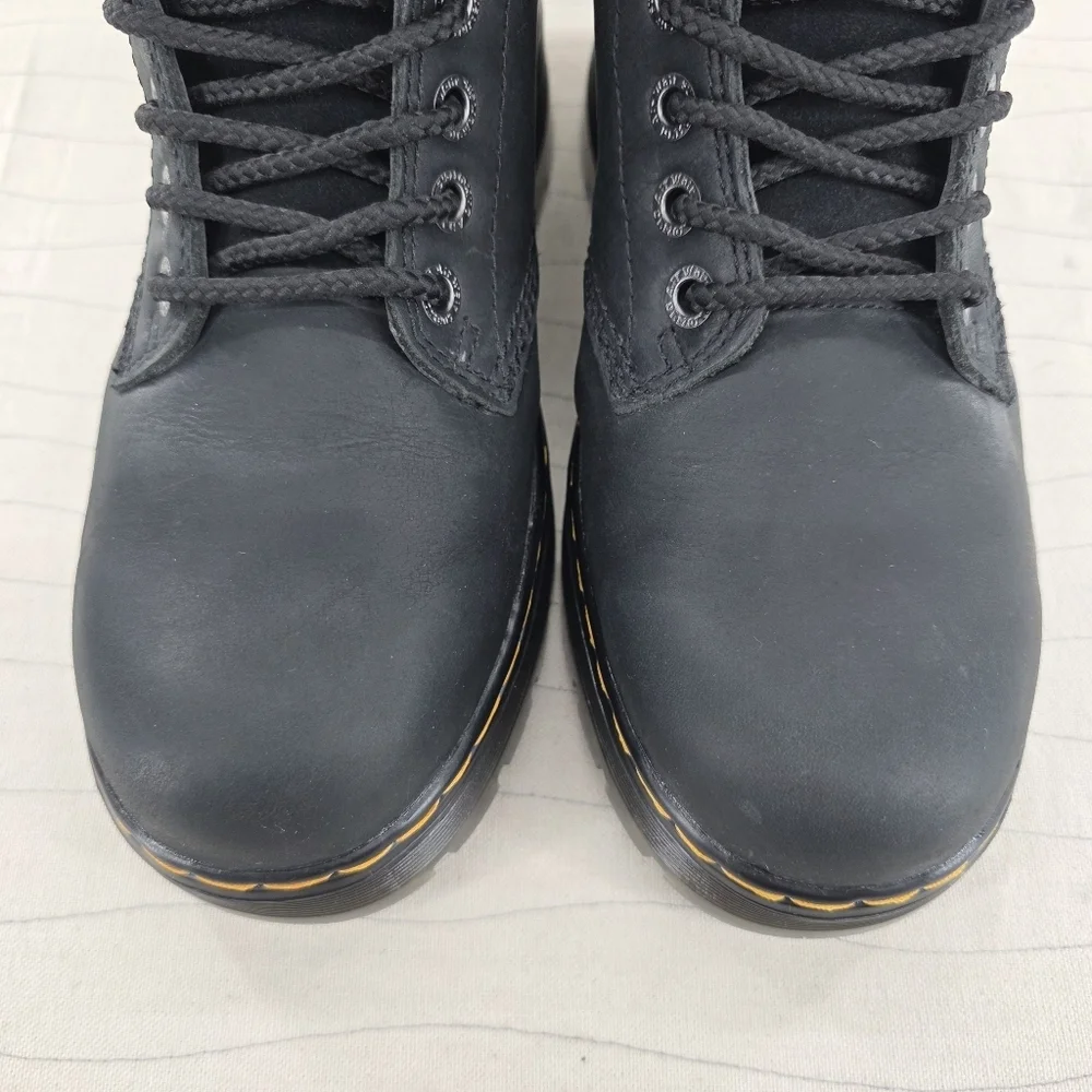Dr Martens Mens Industrial Black Leather Soft Toe Work Boots ASTM F2892-11 Sz 8